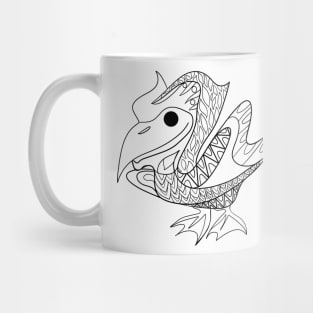 mexican pelican bird ecopop art in pattern cute style Mug